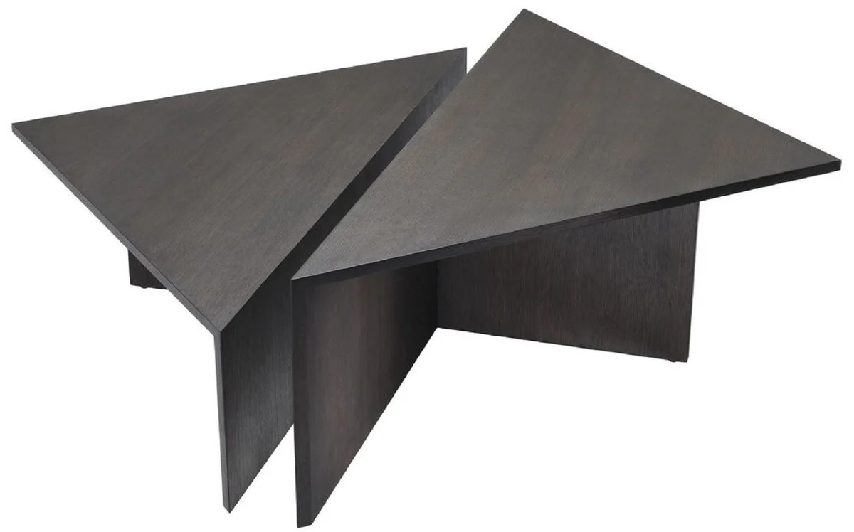 Luxury coffee table set mocha colors - 2 oak veneer living room tables - living room furniture - luxury quality