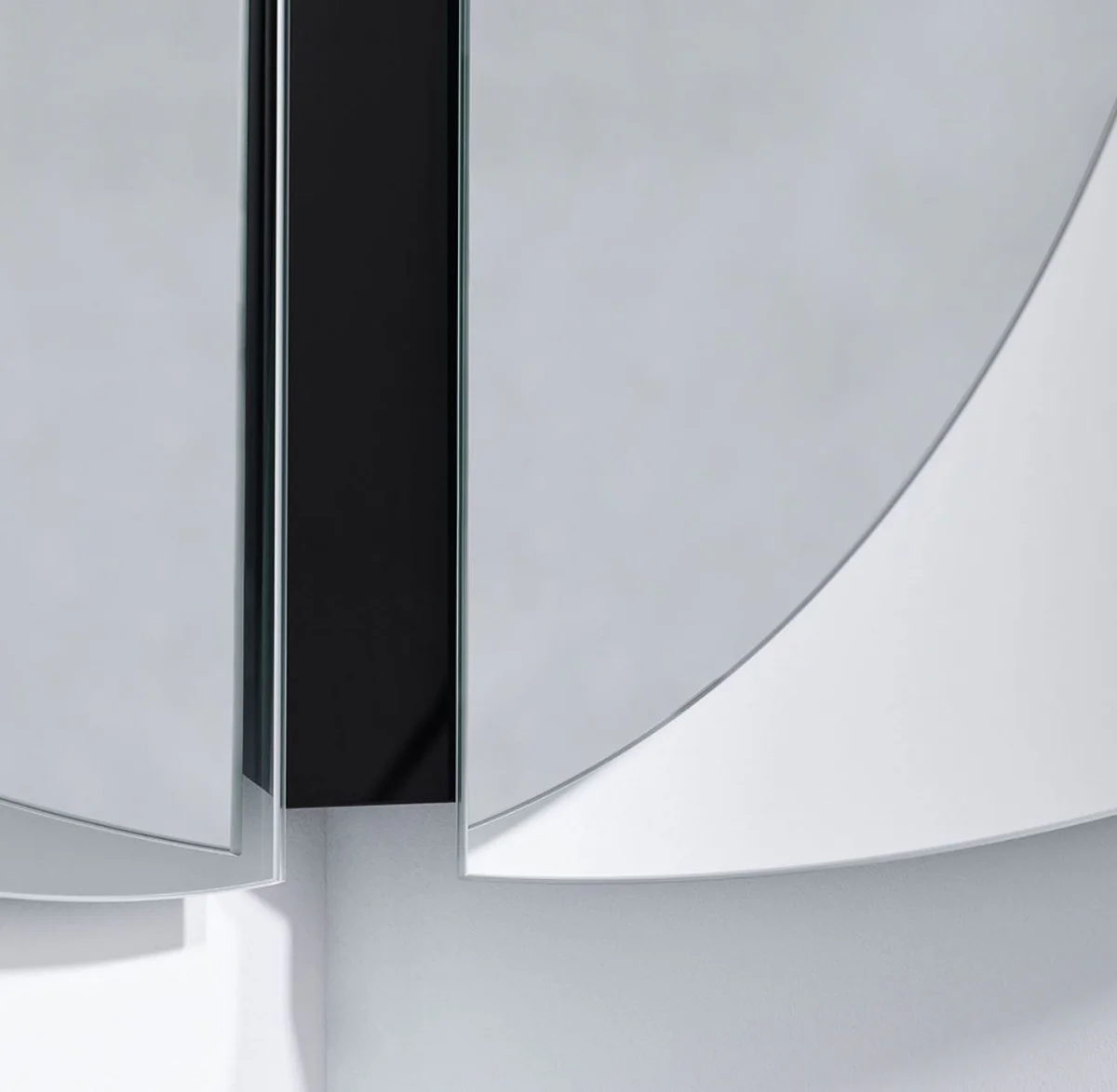 Luxury corner mirror black 150 x 3.5 x H. 150 cm - corner wall mirror - hotel mirror - boutique mirror - luxury quality