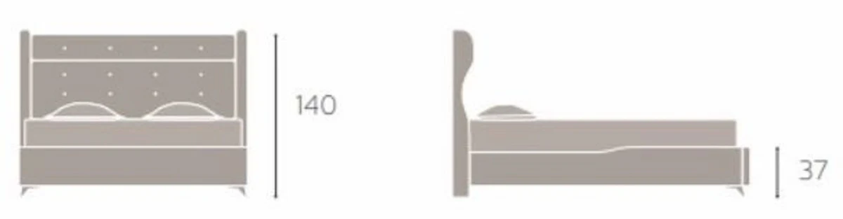 Luxury double bed anthracite / black - Modern solid wood bed - Modern bedroom & hotel furniture - Luxury collection