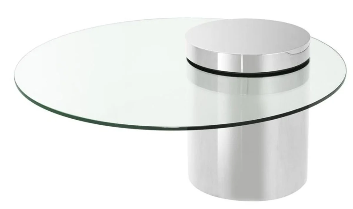 Designer coffee table silver 90 x H. 43 cm - luxury collection