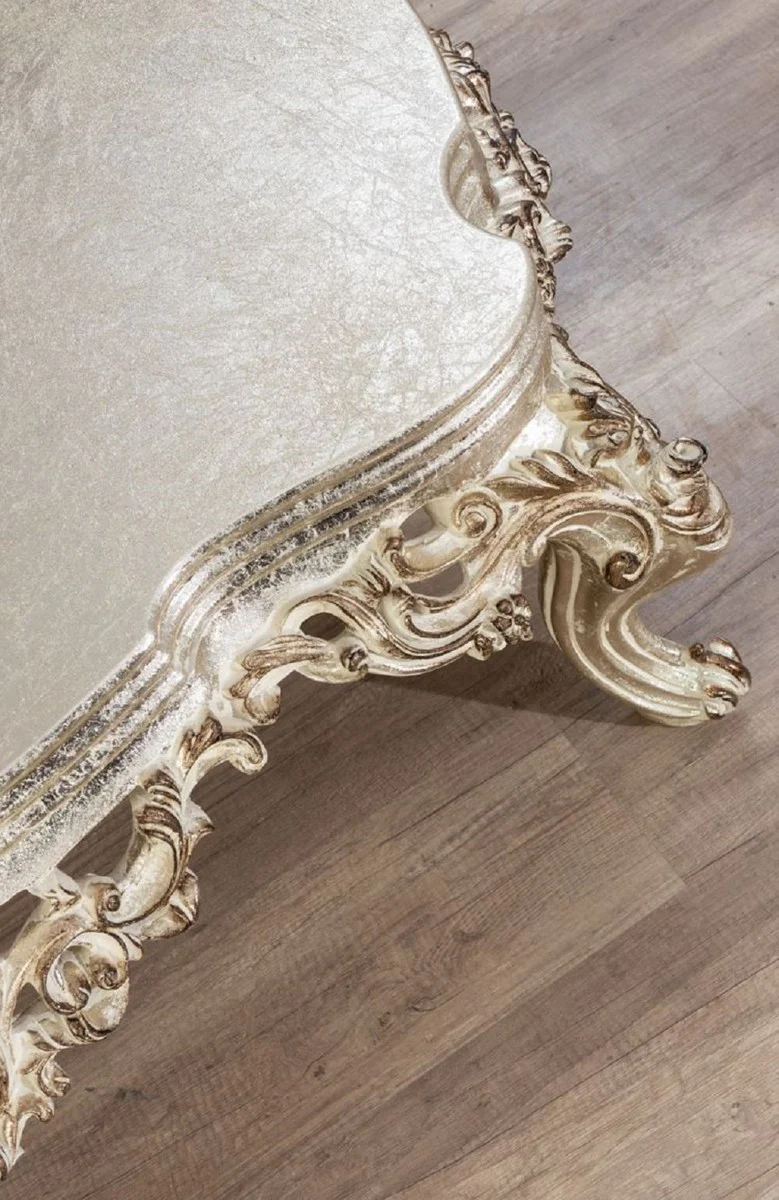 Luxury Baroque Living Room Set Cream / Beige / Antique Gold - 2 Sofas & 2 Armchairs & 1 Coffee Table - Handcrafted Living Room Furniture in Baroque Style - Noble & Magnificent