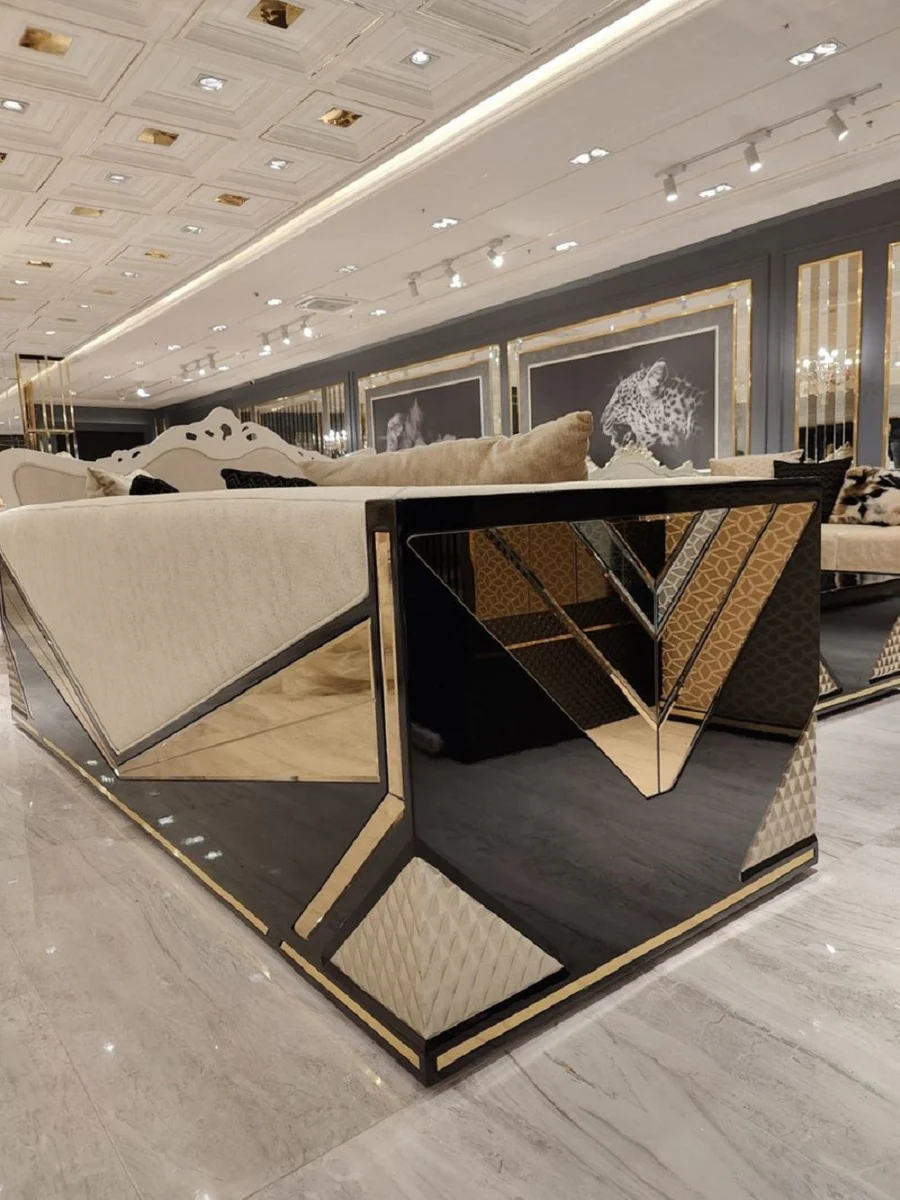 Luxury 3 seater sofa gold / black - living room sofa - hotel sofa - living room furniture - hotel furniture - luxury furniture - living room furnishings - luxury furnishings