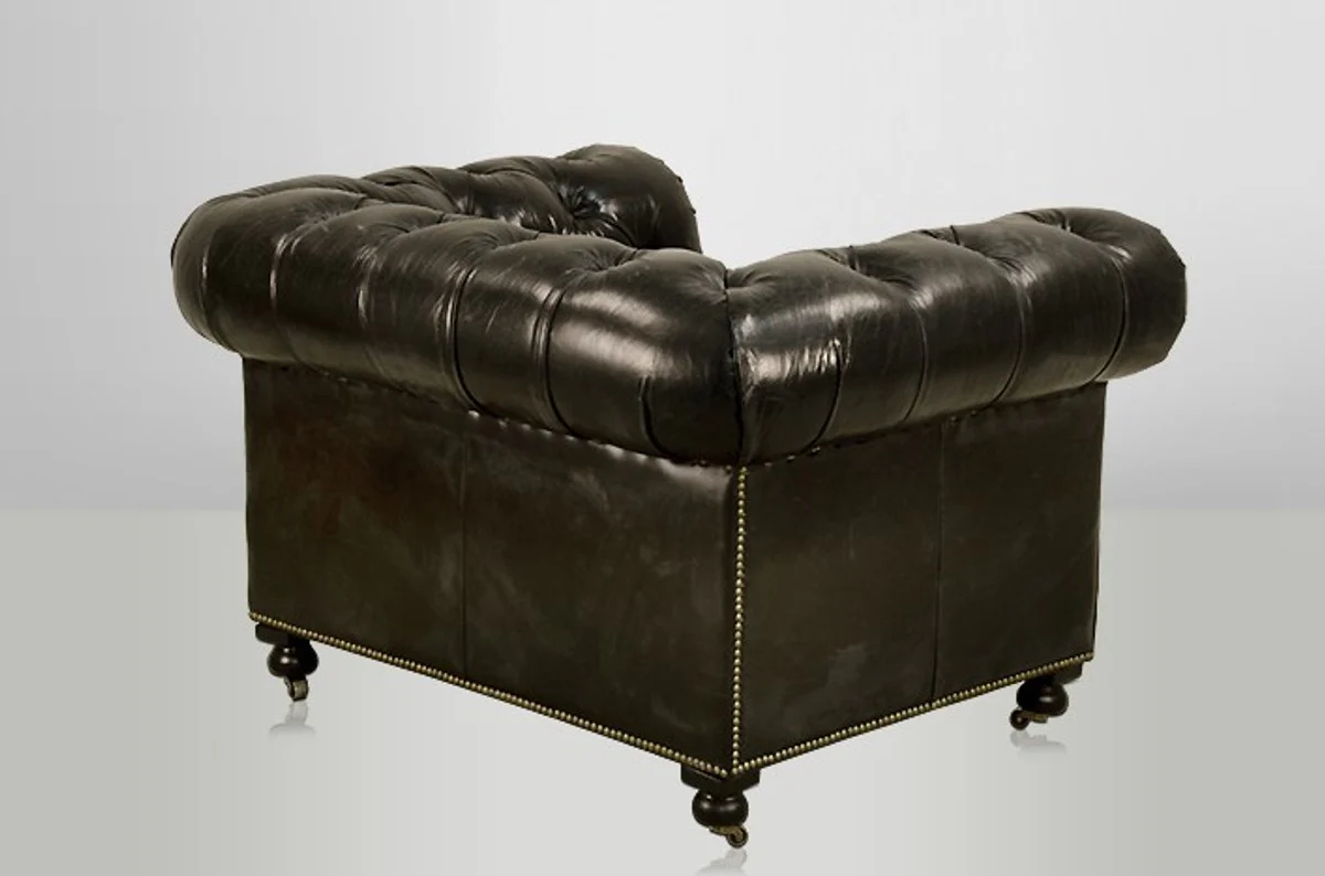 Chesterfield Luxury Real Leather Armchair Vintage Leather by Ebony - Club Armchair