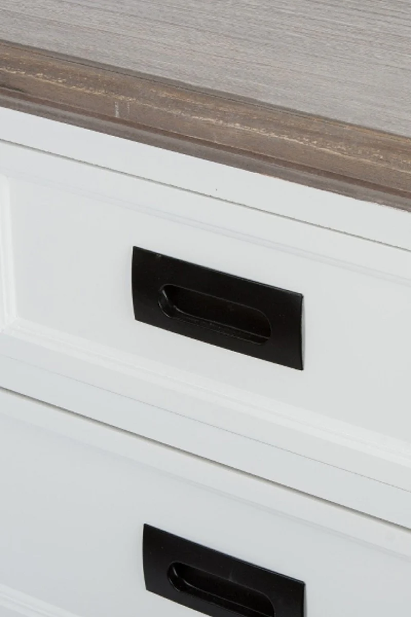 Country house style chest of drawers with 5 drawers white / gray 85 x 40 x H. 86 cm - country house style furniture