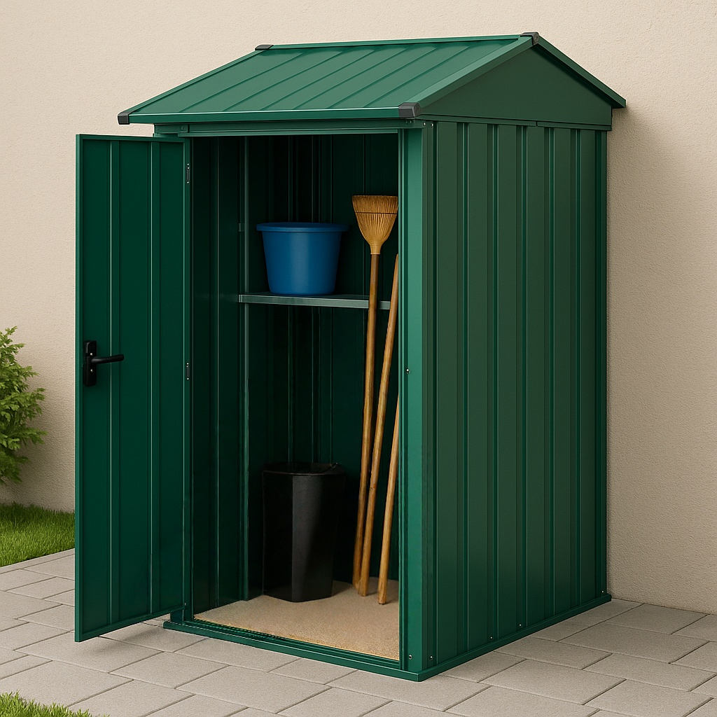 Gartengeräteschuppen/Gartenschrank aus grünem, verzinktem Stahl, 88 x 88 x 161 cm