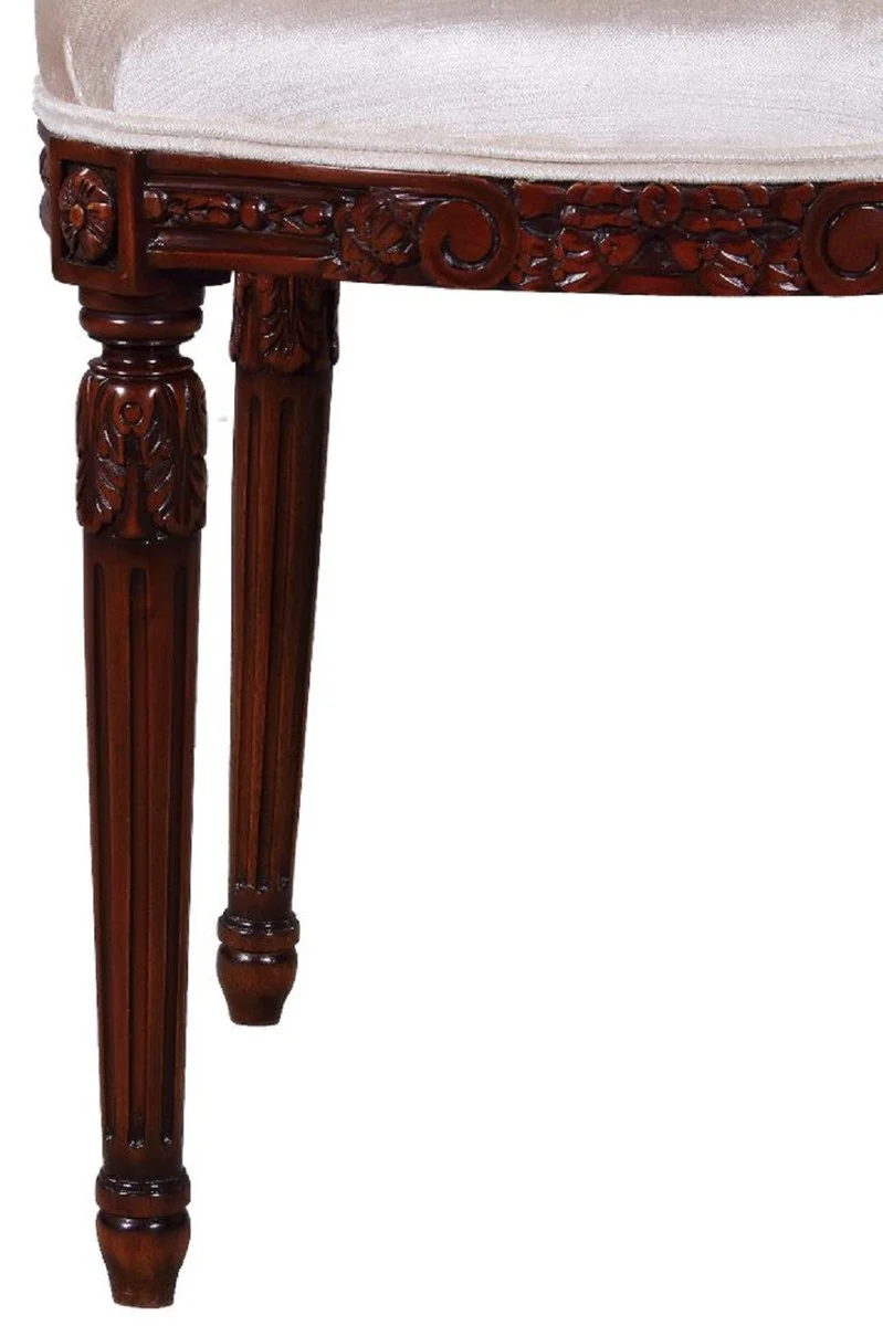 Luxury Baroque Dining Room Chair Silver / Dark Brown 41 x 50 x H. 90 cm - Dining Room Furniture in Baroque Style - Luxury Furniture in Baroque Style - Baroque Interior - Baroque Furniture