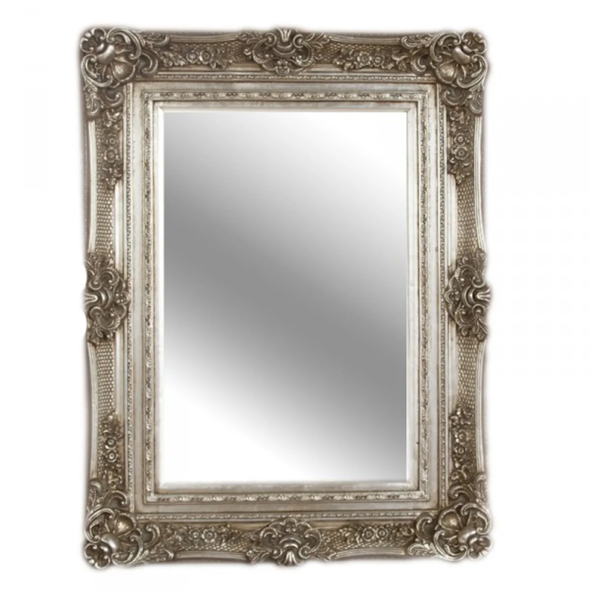 Baroque wall mirror silver antique look height 121 cm, width 90 cm - noble & magnificent