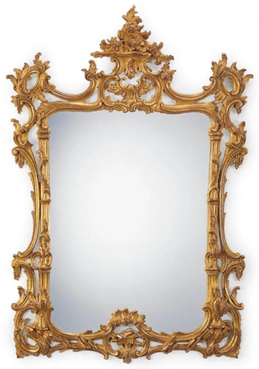 Luxury Baroque Mirror Antique Gold - Handmade Baroque Style Solid Wood Wall Mirror - Luxury Furniture in Baroque Style - Made in Italy - Baroque Interior