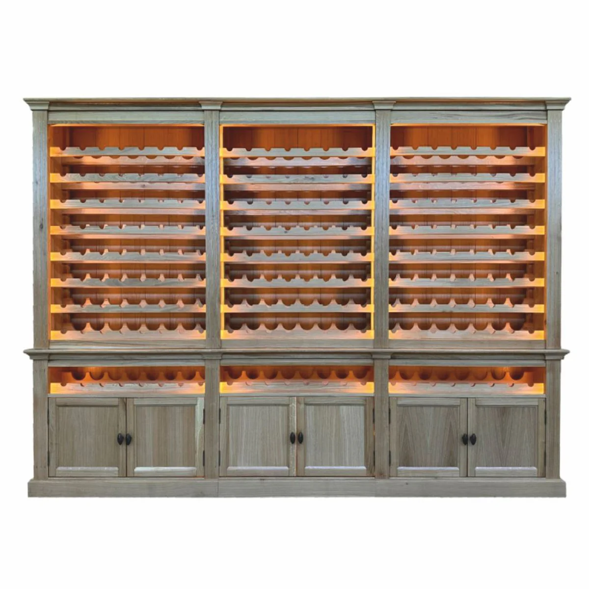 Country house style wine cabinet gray / brown 300 cm - country house style bar furniture