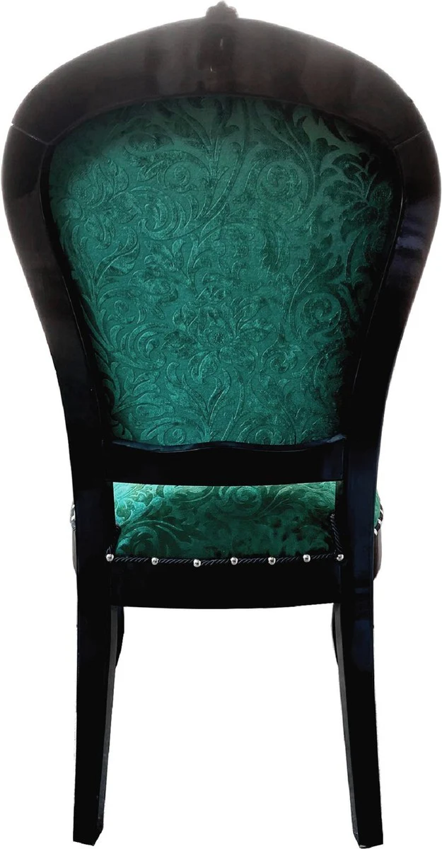 Pompöös by Luxury Baroque Dining Room Chair Green Pattern / Black / Gold - Pompööser Baroque Chair designed by Harald Glööckler - Baroque Dining Room Furniture