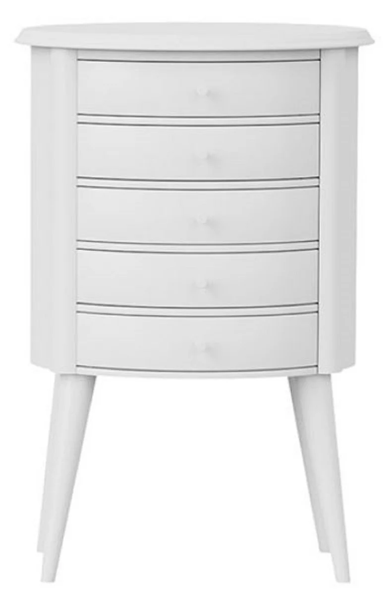 Luxury Art Deco nightstand white 47 x 38 x H. 73 cm - Bedside table with 5 drawers - Bedroom furniture - Children