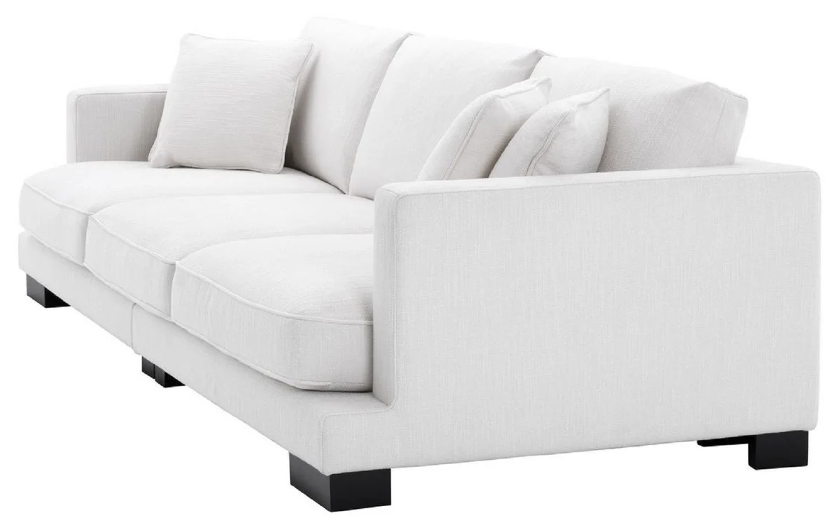 Luxury living room sofa with cushions white / black 284 x 110 x H. 85 cm - Living room furniture - Luxury collection