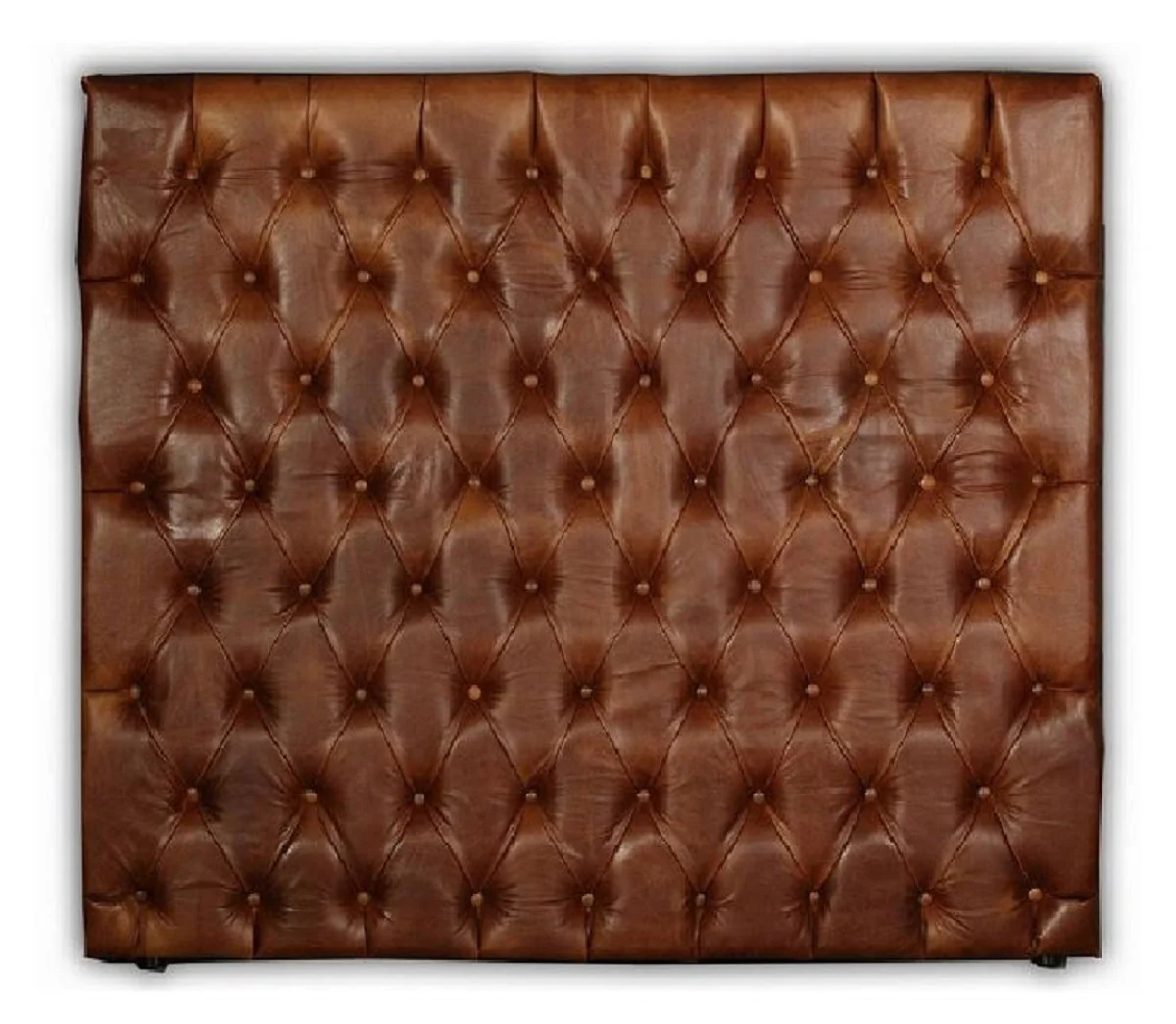 Luxury Chesterfield leather bed headboard brown 180 x H. 140 cm - Chesterfield genuine leather bedroom & hotel furniture - luxury collection