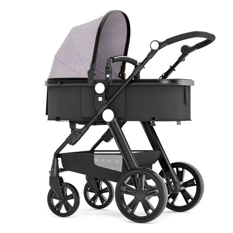 Kinderwagen für Neugeborene, wendbarer Stubenwagen für Kleinkinder, zum luxuriösen Vista-Sitz für Kleinkinder für Jungen und Mädchen, kompakter Einzel-All-Terrain-Kinderwagen, Kinderwagen-Abdeckung, Getränkehalter, Netz …