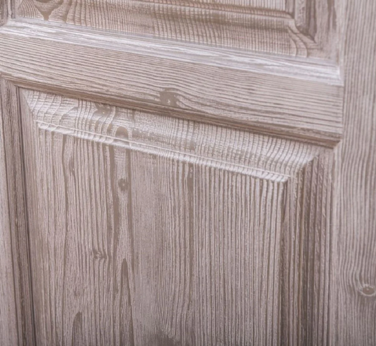 Country house style bedroom wardrobe white / natural colors 232 x 59 x H. 197 cm - solid wood wardrobe with 6 doors and 4 drawers - solid wood bedroom furniture in country house style