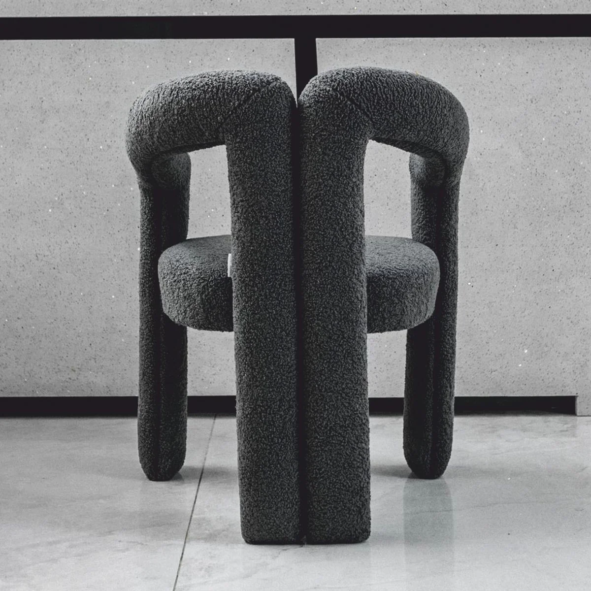 Luxury dining room chair with armrests dark gray 60 x 65 x H. 80 cm