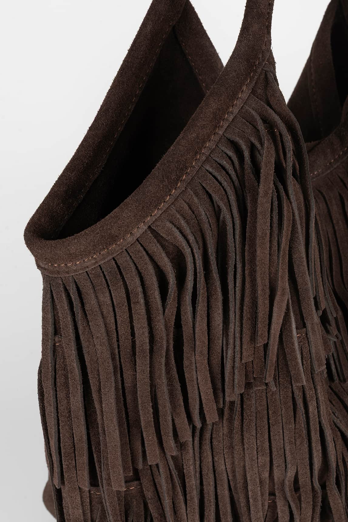 Rivera-Spain Braune Ganache-Tasche mit Fransen