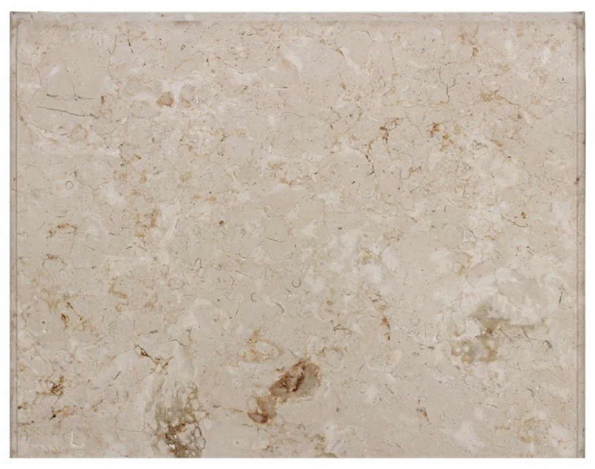 Luxury baroque side table light brown / brown / cream 42 x 31 x H. 68 cm - solid wood table with marble top - bedside table - night dresser - baroque furniture