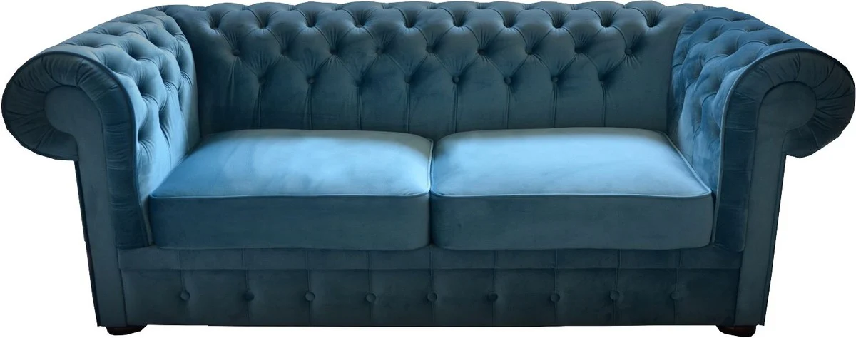 Chesterfield 2er Sofa in Blau 160 x 90 x H. 78 cm - Luxus Chesterfield Sofa