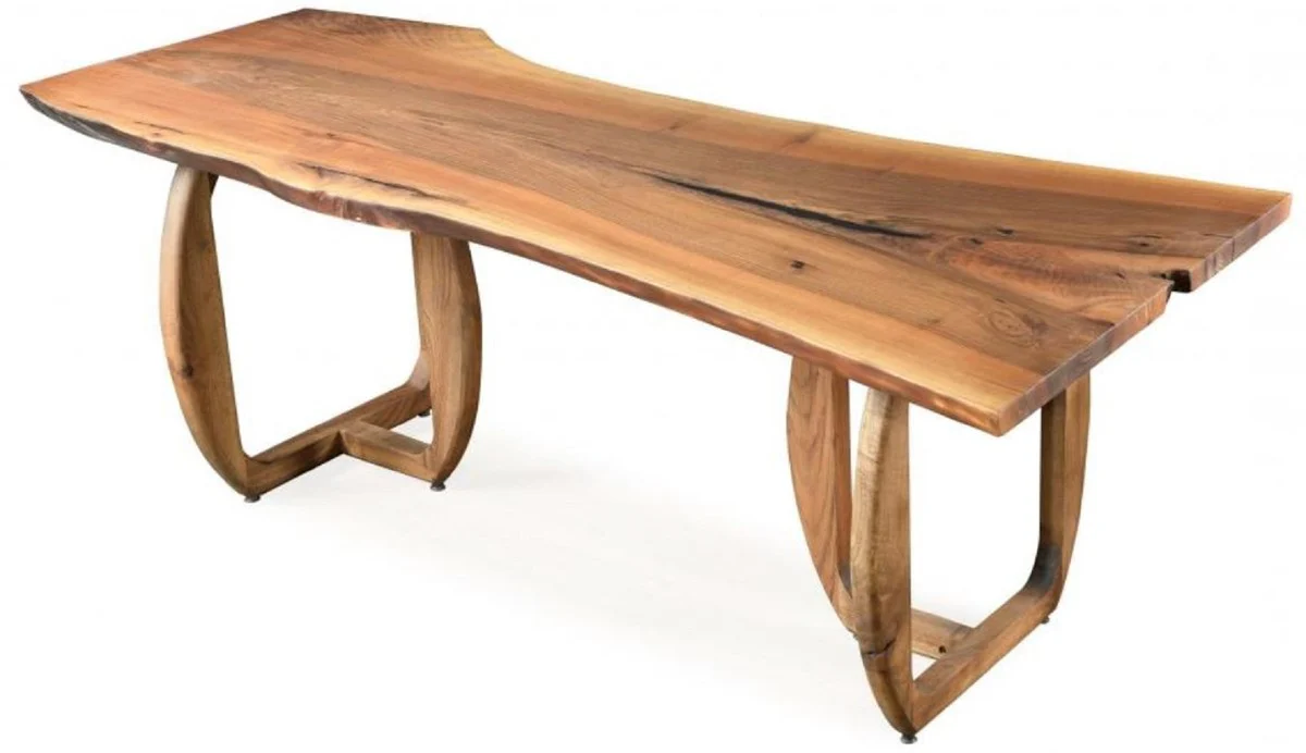 Luxury solid wood dining table brown 200 x 100 x H. 76 cm - Kitchen table made of solid walnut wood - Dining room furniture - Solid wood furniture - Luxury furniture