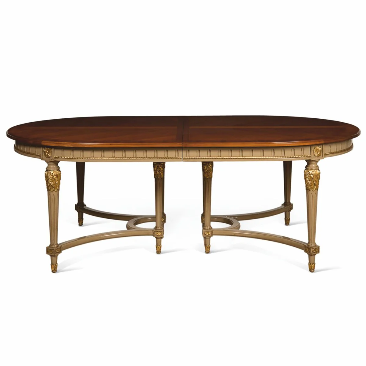 Luxury Baroque Dining Table Brown / Gray / Gold 220-340 cm - Baroque Furniture - Made in Italy