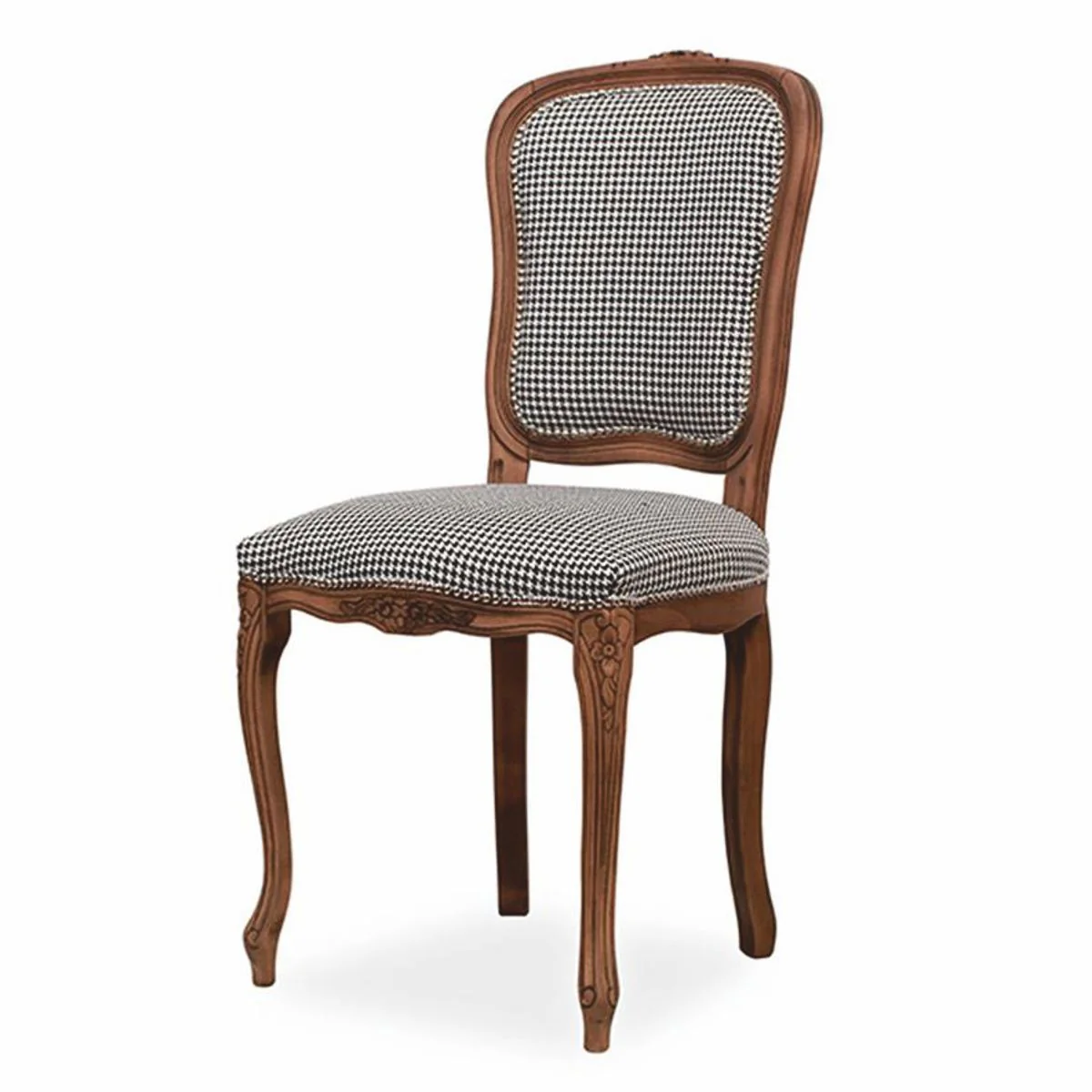 Luxury Baroque Dining Room Chair Black / White / Brown H. 100 cm