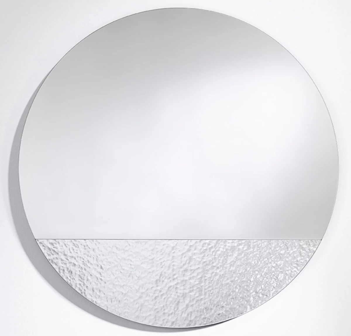 Luxury wall mirror Ø 96 cm - Round mirror with structured surface - Living room mirror - Cloakroom mirror - Luxury quality