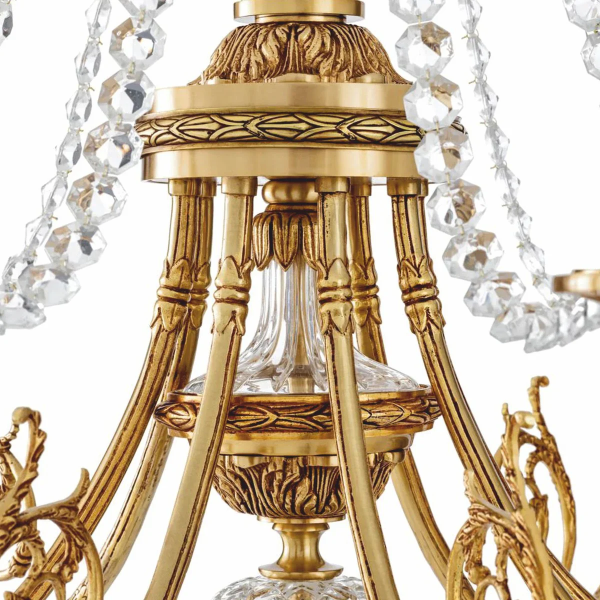 Luxury baroque crystal chandelier antique gold Ø 80 x H. 116 cm - luxury quality