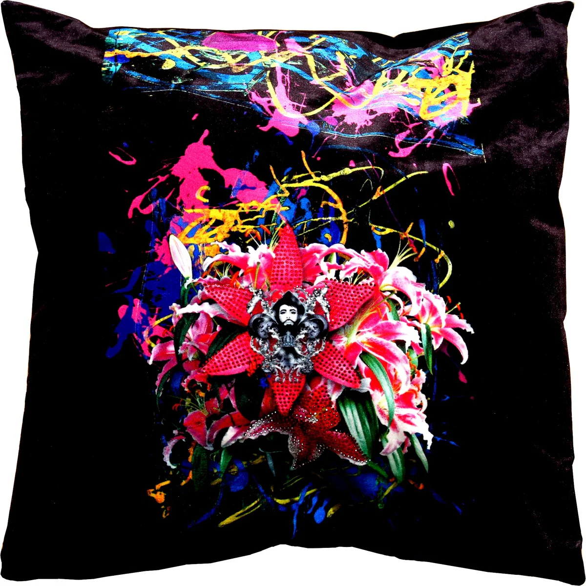Harald Glööckler Designer Decorative Cushion Pompöös by with Glitter Stones - Art Collection -