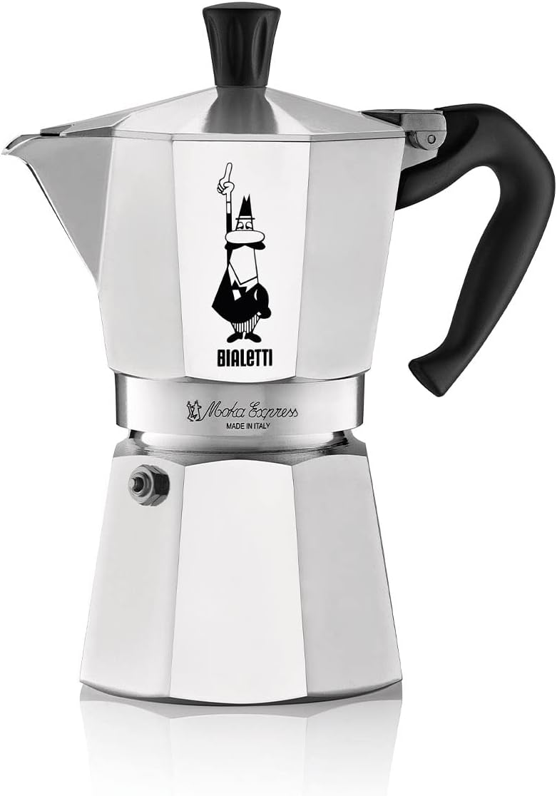 Bialetti - Moka Espress: Iconicuter Espresso Maker, Makes Real Italian Coffee, Moka Pot 6 Cups (6 Oz), Aluminium, Silber