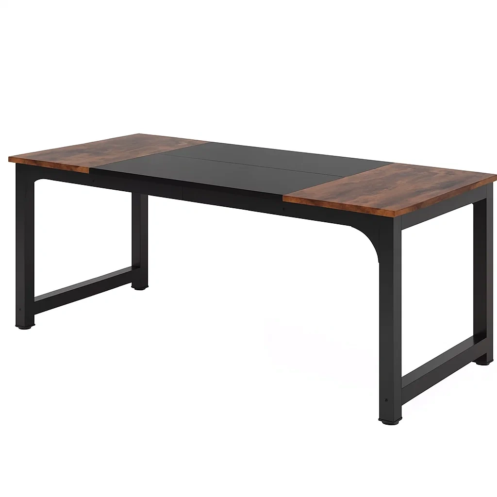 Moderner Schreibtisch mit Metallgestell und Holzplatte, 120 x 60 x 75 cm - kwwEhou294rI