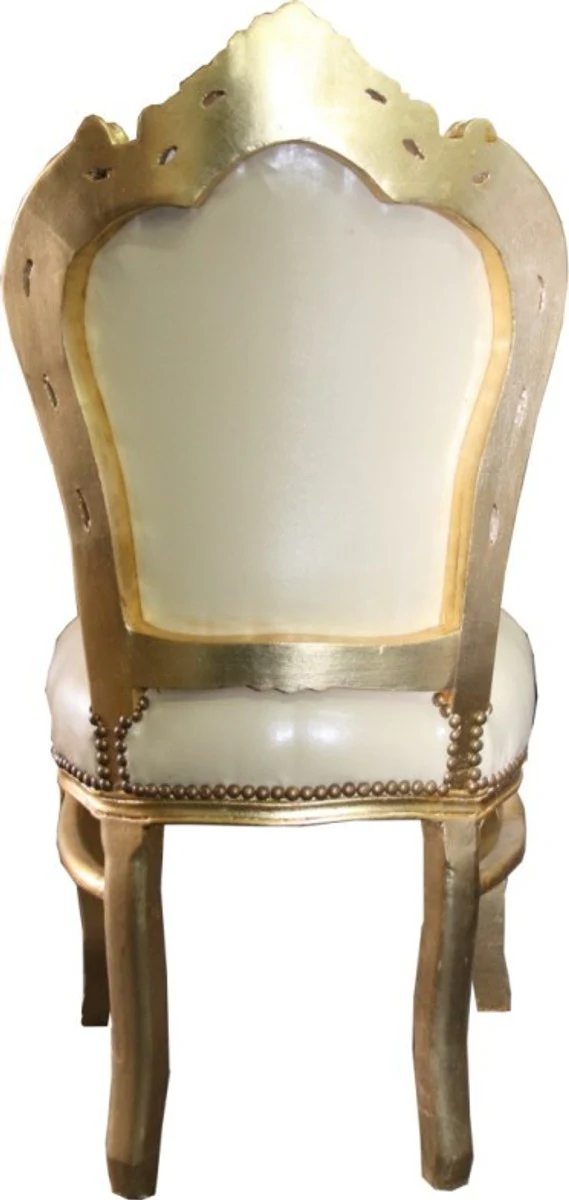 Baroque dining chair cream / gold with bling bling glitter stones - Limited Edition