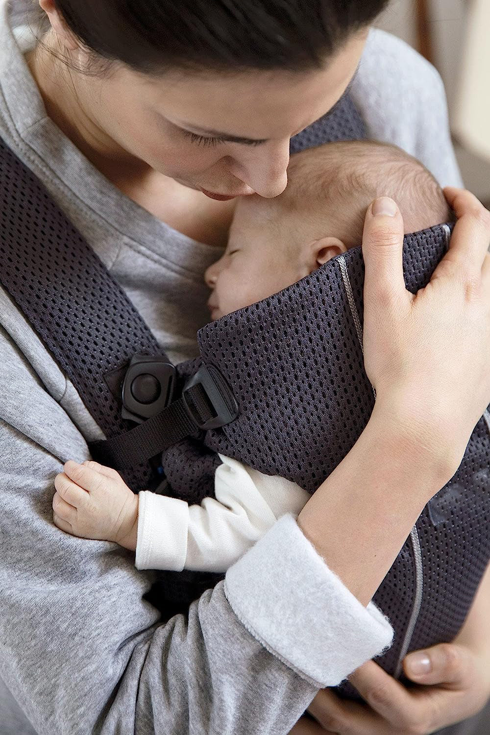 Babytrage Mini, 3D-Netz, Anthrazit/Leopard