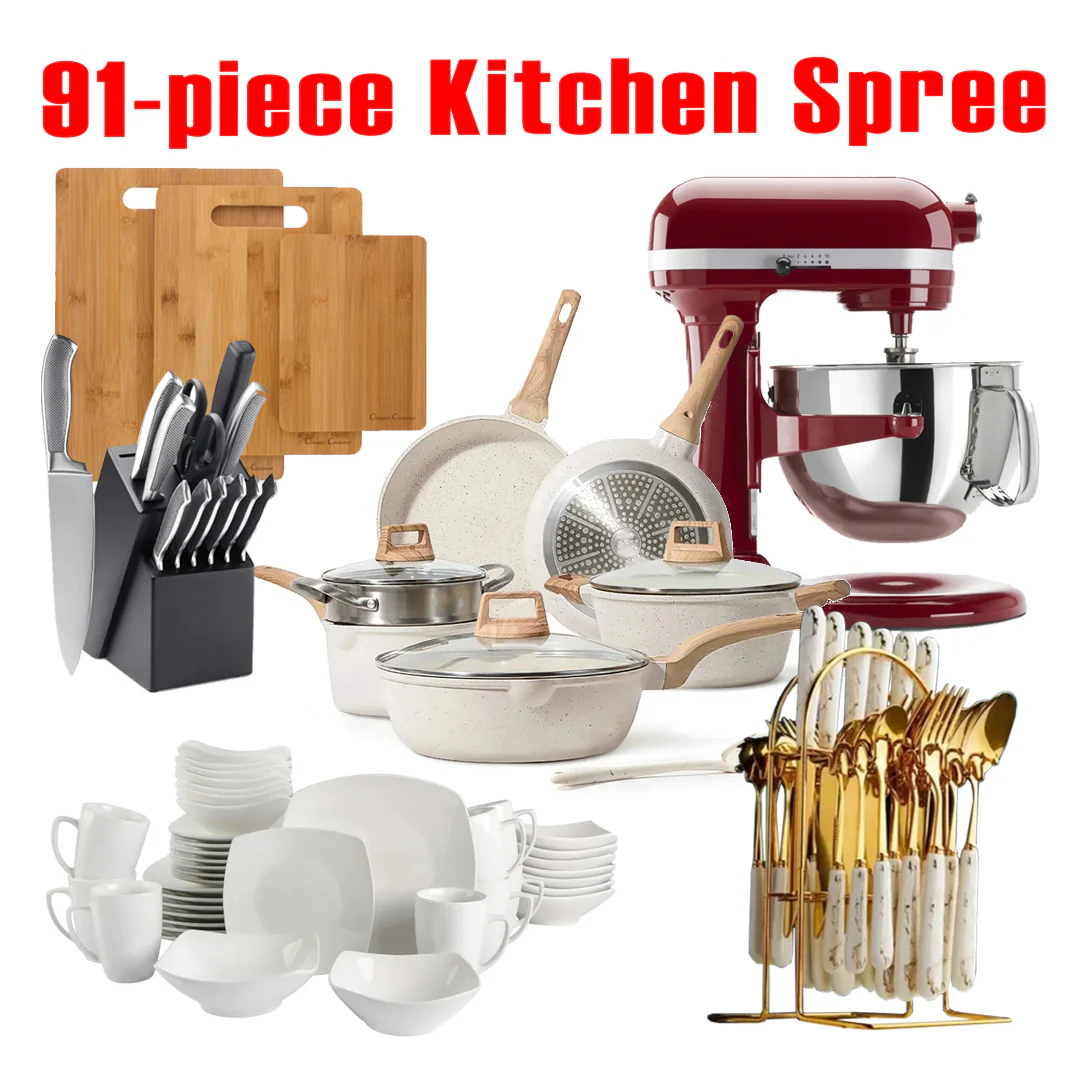 Zeitlich begrenzte Aktion, 91-teiliges Kitchen Spree-Angebot, das alle Bedürfnisse der Küche erfüllt