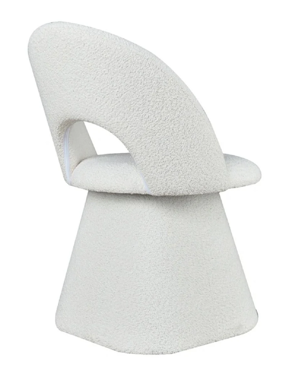 Luxury dining room chair with curved backrest white H. 79 cm - dining room furniture