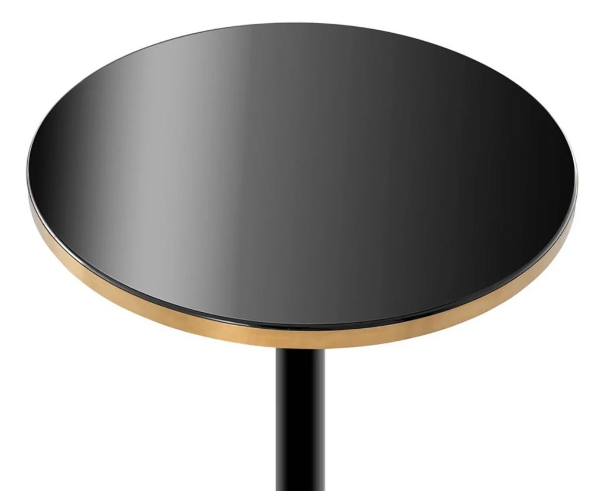 Luxury dining table black / brass Ø 60 x H. 75.5 cm - luxury dining room furniture