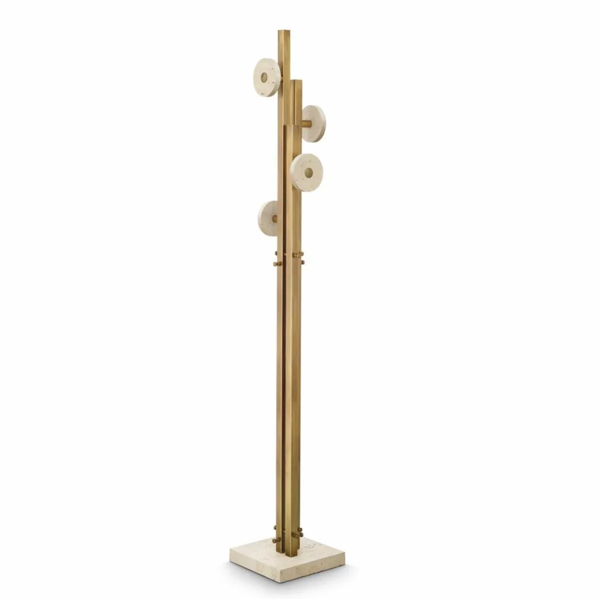 Luxury coat rack vintage brass / beige H. 175.5 cm - Luxury Furniture