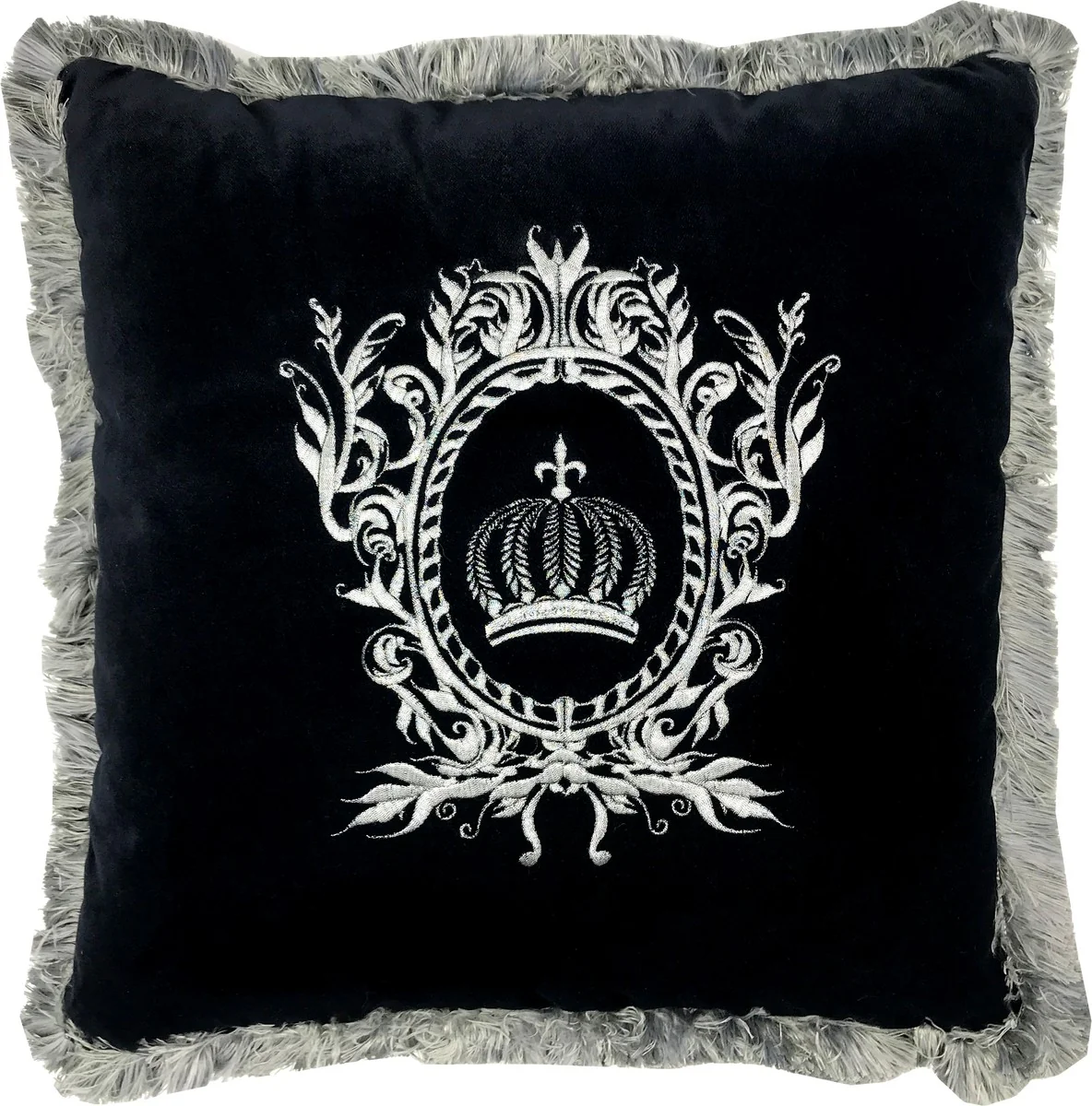 Harald Glööckler luxury decorative cushion Pompöös by black / silver - Glööckler cushion