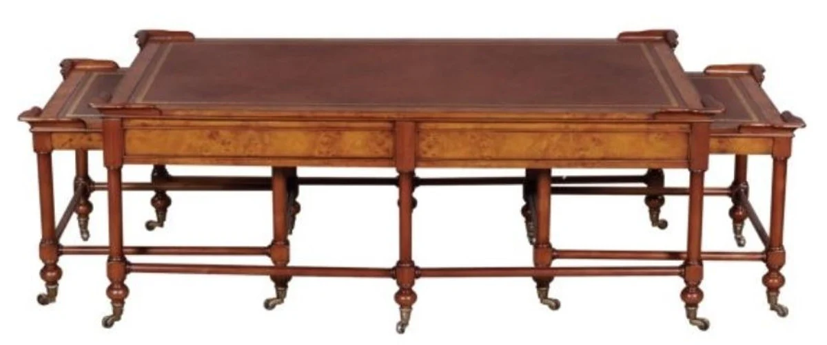 Luxury living room coffee table light brown / brown 133 x 81 x H. 50 cm - luxury quality