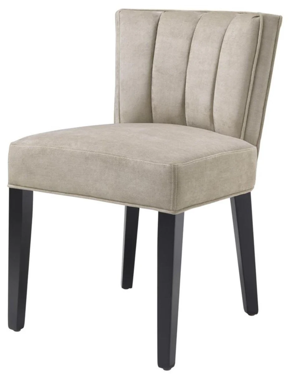 Luxury dining room chair Greige / Black 51 x 62 x H. 82 cm - Luxury dining room furniture