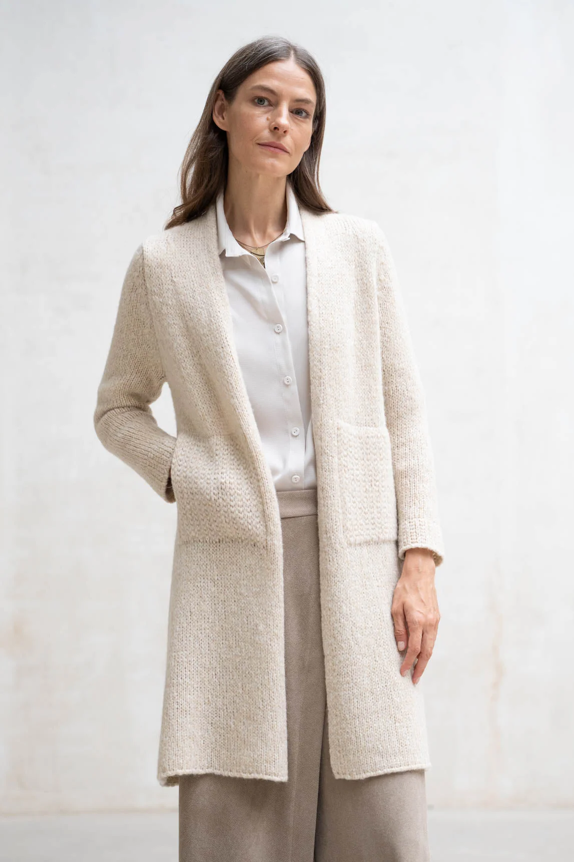 Rivera-Spanien Cárdigan Merano beige Lamé