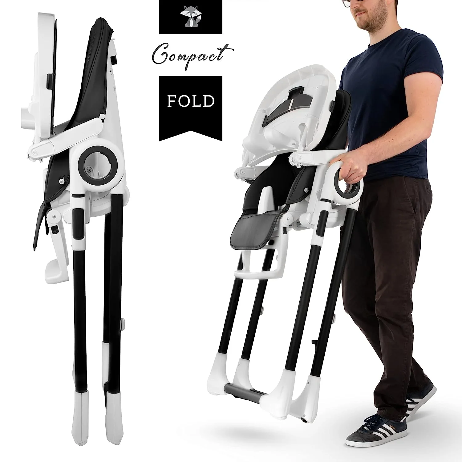 Hochstühle für Babys und Kleinkinder – Dunkelgrauer Silla para Comer de Bebe – Babyhochstuhl in 7 verschiedenen Höhen verstellbar