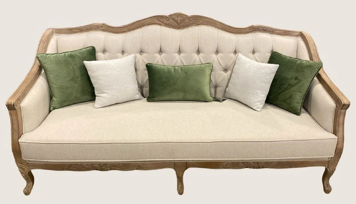 Luxury Baroque Sofa Cream / Natural Colors - Handmade Living Room Sofa - Luxury Living Room Furniture in Baroque Style - Baroque Interior - Noble & Magnificent