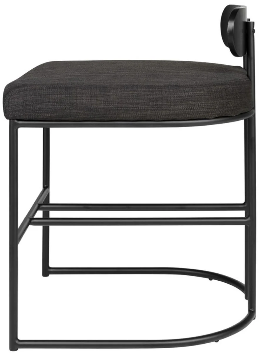 Designer dining room chair black 46 x 46 x H. 64.5 cm - Modern kitchen chair with powder-coated steel - Luxury dining room furniture