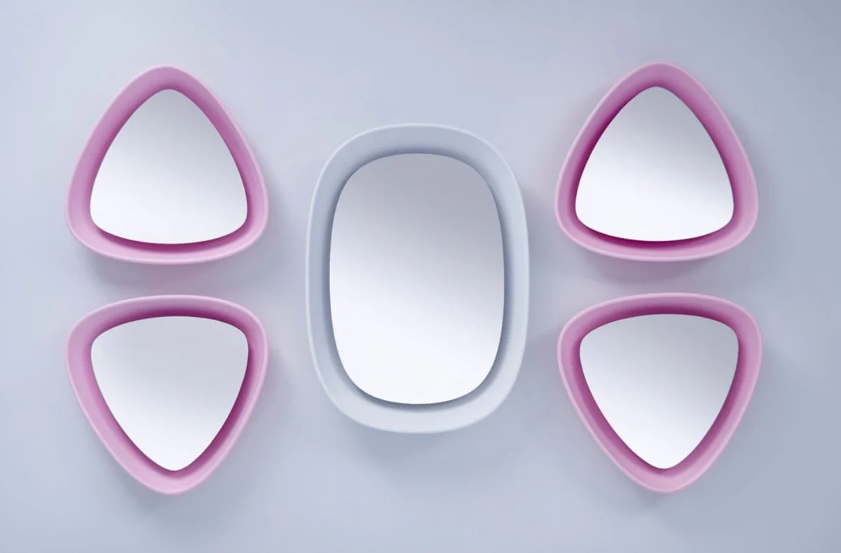 Luxury designer mirror pink 64 x H. 63 cm - designer wall mirror with light