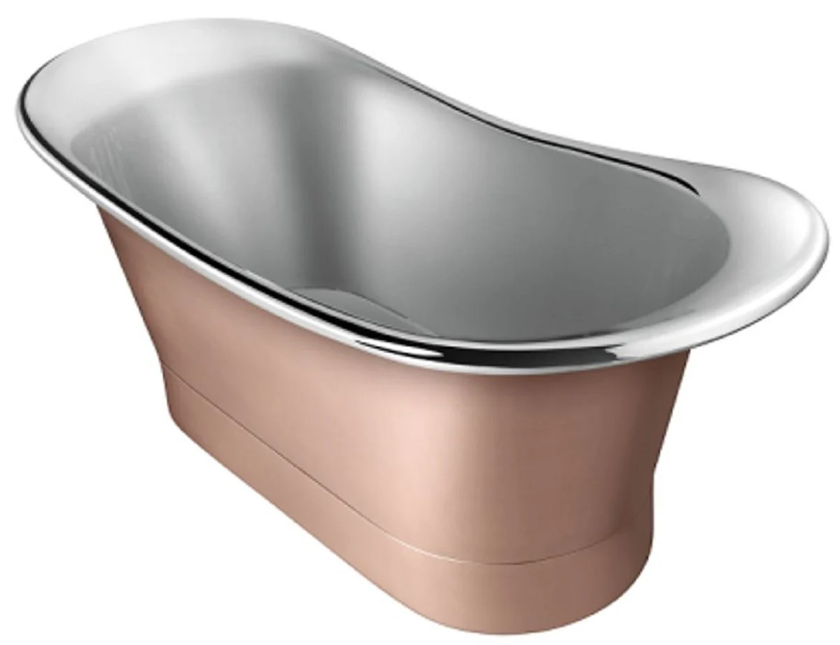 Luxury Art Nouveau copper bathtub silver / copper 172.7 x 71.1 x H. 71.1 cm - Freestanding retro bathtub - Rustic copper bathroom furniture