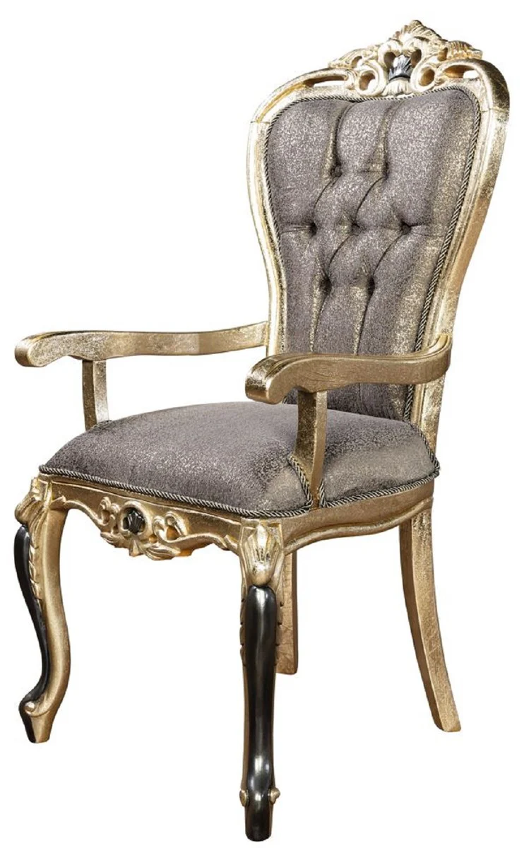 Luxury Baroque Dining Room Chair Set of 8 Purple / Antique Gold / Black - Handcrafted Baroque Style Kitchen Chairs - Luxury Baroque Style Dining Room Furniture - Baroque Dining Room Furniture