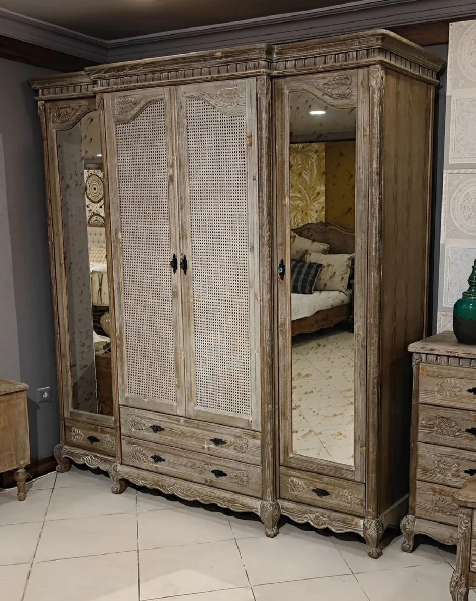 Pompöös by Luxury Baroque Bedroom Cabinet Provence Brown / Gray - Designed by Harald Glööckler