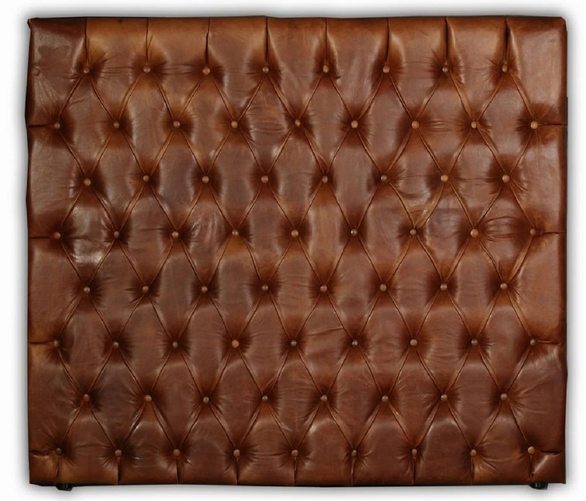 Luxury Chesterfield leather bed headboard brown 200 x H. 140 cm - Chesterfield genuine leather bedroom & hotel furniture - luxury collection