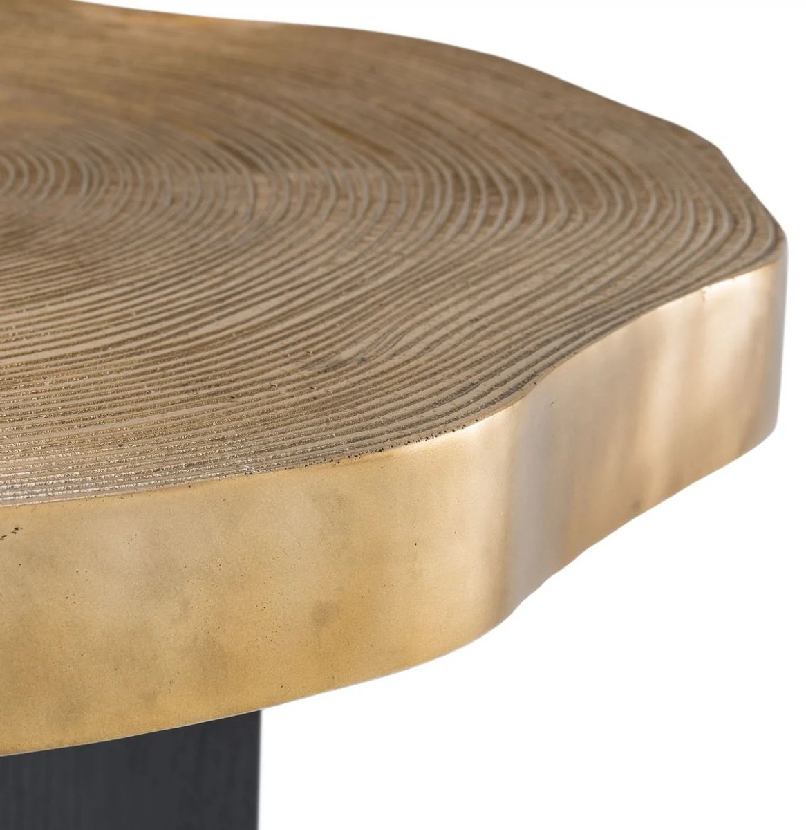 Luxury side table brass / black Ø 63.5 x H. 50.5 cm - Luxurious side table with table top in tree disc design